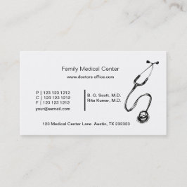Tarjeta De Citas Estetioscopio de dibujo médico blanco y negro Médi