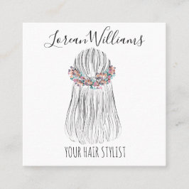 Tarjeta De Citas Estilo de la flor estilo pedernal Boho Hair Stylis