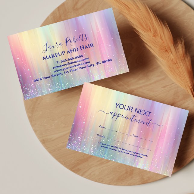 Tarjeta De Citas Estilo de Marca con Brillo Pastel Moderno (Subido por el creador)