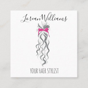 Tarjeta De Citas Estilo del pelo del cordón rosa y gris y del trenz