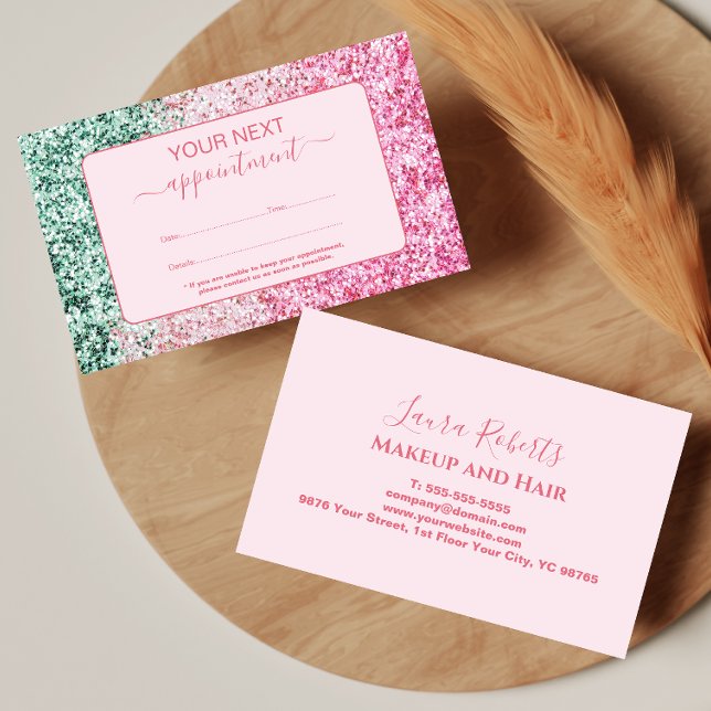 Tarjeta De Citas Estilo Profesional Rosa Bonito (Subido por el creador)
