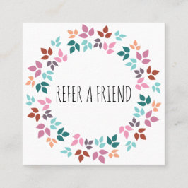 Tarjeta De Citas Estiloso Pastel Floral Cabello Elegante Leafy Wrea