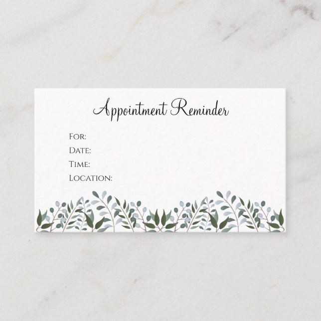 Tarjeta De Citas Eucalyptus Greenery Floral (Anverso)