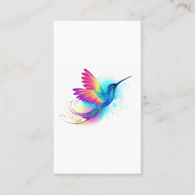 Tarjeta De Citas Exotic Rainbow Hummingbird (Anverso)
