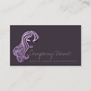 Tarjeta De Citas Extensión del cabello Artista de maquillaje gris L