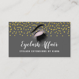 Tarjeta De Citas Extensiones Eyelash Elegante Gold Confetti