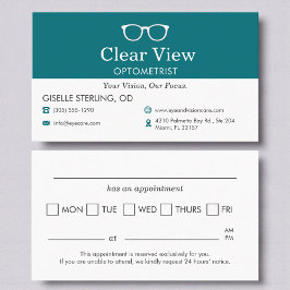 Tarjeta De Citas Eye Doctor Appointment Reminder Optometrist