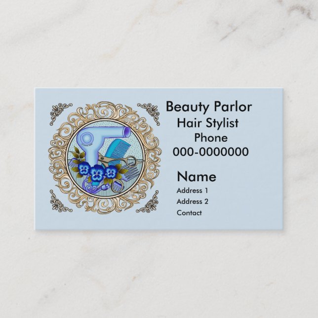 Tarjeta De Citas Fancy Blue Pansy Beautician (Anverso)