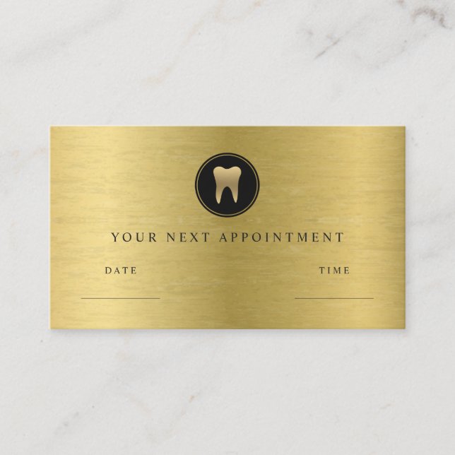 Tarjeta De Citas Faux Gold Dental (Anverso)