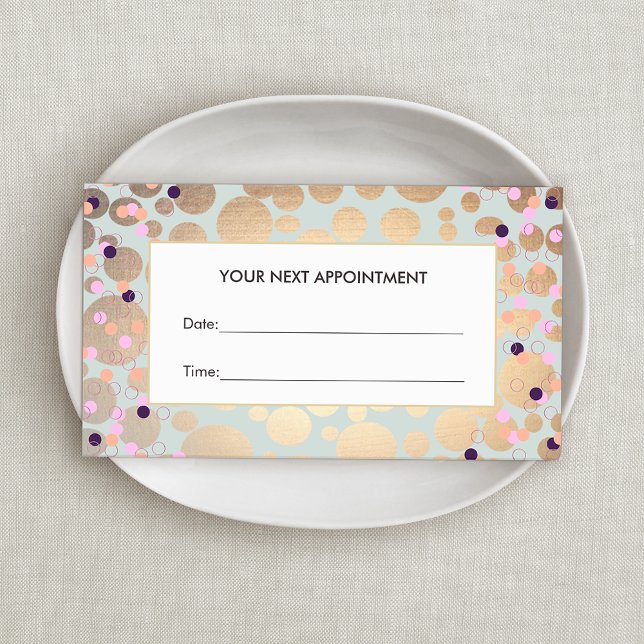Tarjeta De Citas Faux Relieve metalizado dorado Circles Confetti No (Subido por el creador)