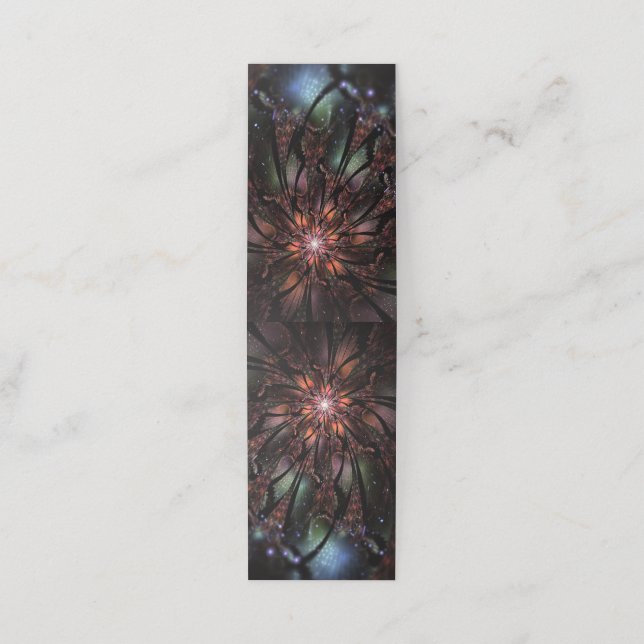 Tarjeta De Citas Flor de fantasía fractal suave y delicada (Exterior desplegado)