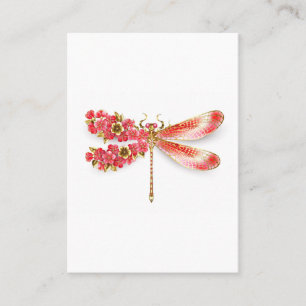 Tarjeta De Citas Flor libélula con sakura de joyas