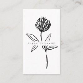Tarjeta De Citas Flor Minimalista Art Ink Botanical