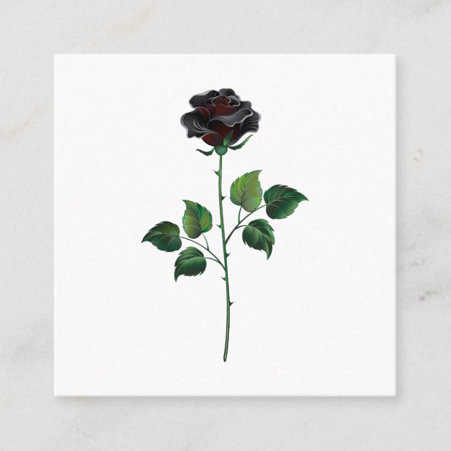 Tarjeta De Citas Flor rosa negra (Anverso)