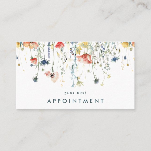 Tarjeta De Citas Flor silvestre vibrante (Anverso)