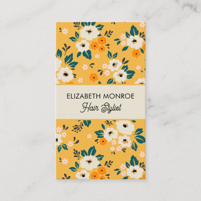 Tarjeta De Citas Flores de moda en maquillaje estilo Salón de Oro (Anverso)