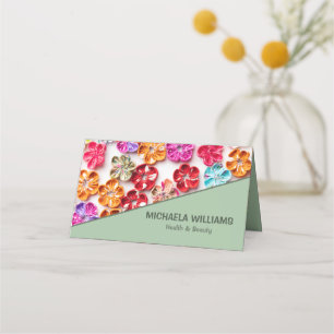 Tarjeta De Citas Flores de tela de coser hechas a mano de primavera