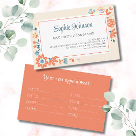 Tarjeta De Citas Flores folclóricas nórdicas florales