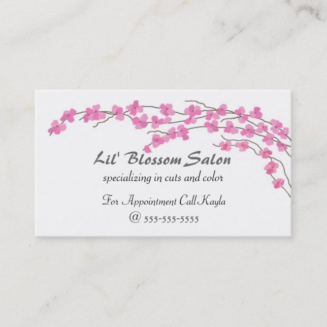 Tarjeta De Citas Flores rosadas (Anverso)