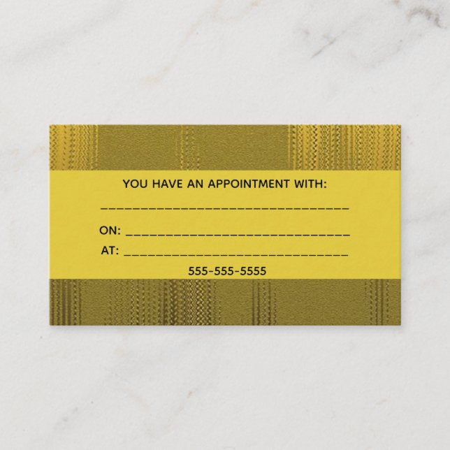 Tarjeta De Citas Flujos metálicos de oro (Anverso)