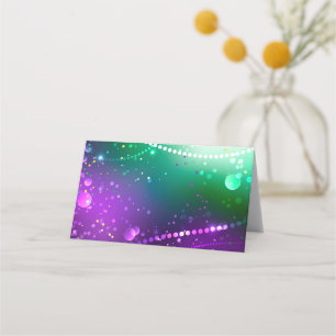 Tarjeta De Citas Fondo morado festivo Mardi Gras