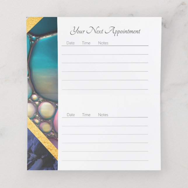 Tarjeta De Citas Formas líquidas bonitas (Interior desplegado)