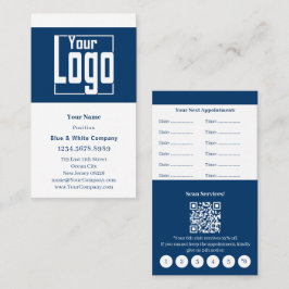 Tarjeta De Citas Formato clásico de retrato azul y blanco Lealtad y