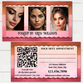 Tarjeta De Citas Foto de Portafolio Belleza y Maquillaje 