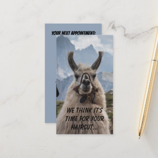 Tarjeta De Citas Foto personalizado de corte de pelo de Alpaca pers