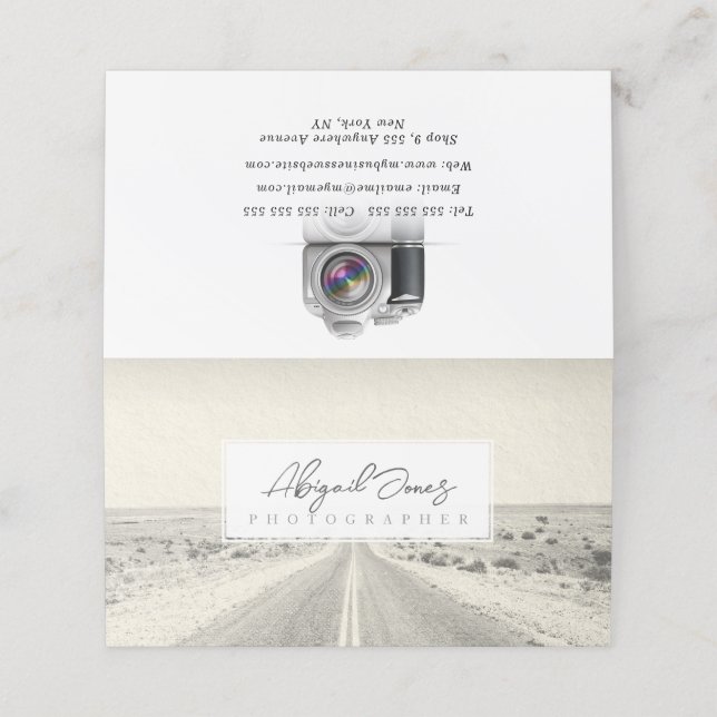 Tarjeta De Citas Fotografía de fotógrafos Diseñador gráfico Medios (Exterior desplegado)