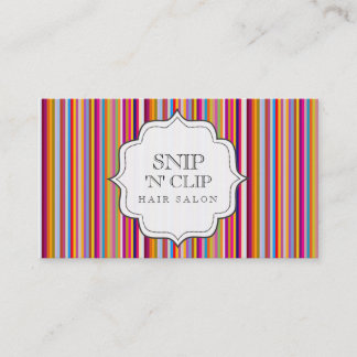 Tarjeta De Citas Funky Retro rayo rayano Stripes Hair Estilista Mod