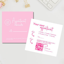 Tarjeta De Citas Fussia rosa Salón de belleza moderno Código QR
