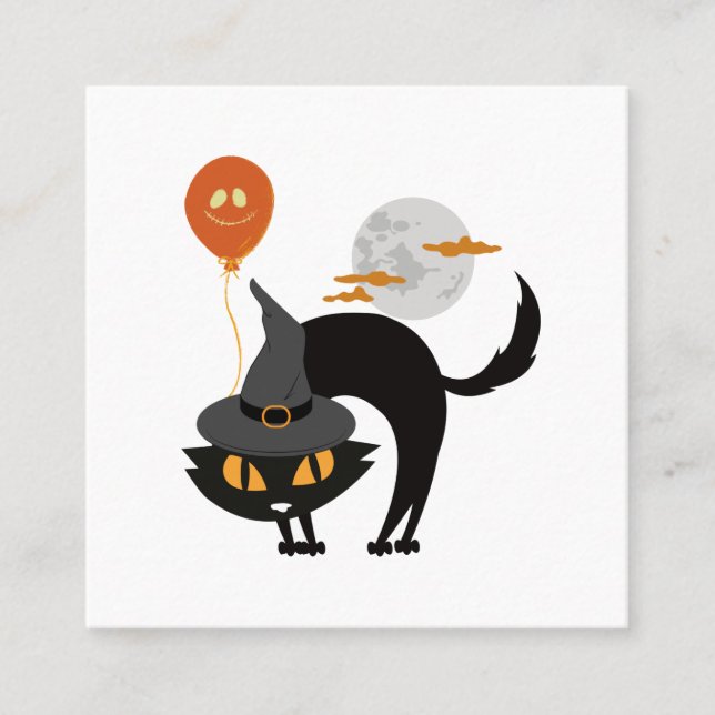Tarjeta De Citas Gato de Halloween espumoso (Anverso)