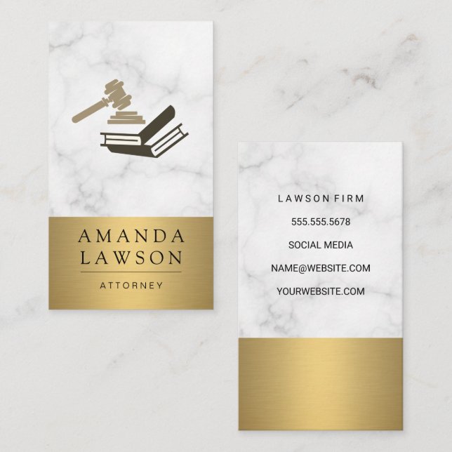 Tarjeta De Citas Gavel y libros (Anverso / Reverso)