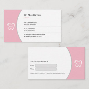 Tarjeta De Citas General Dentista Pink Smile Teeth