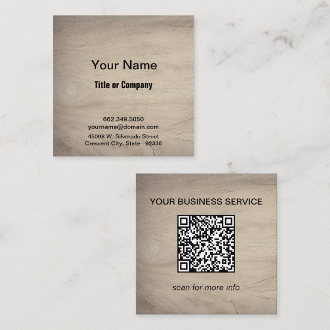 Tarjeta De Citas Gimnasio moderno QR Code Square Business Card (Anverso / Reverso)