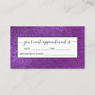 Tarjeta De Citas Girly Sparkly Royal Purple Purpurina