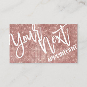 Tarjeta De Citas Glamoroso Rosa de Moda Purpurina oro secuelas mode