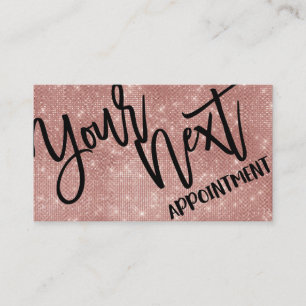 Tarjeta De Citas Glamoroso Rosa de Moda Purpurina oro secuelas mode