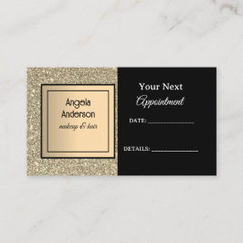 Tarjeta De Citas Golden Glittery Foil Glamorous Beauty Salon