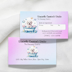 Tarjeta De Citas Gradiente de preparación de perros de color rosa a