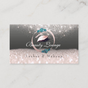 Tarjeta De Citas Gris floral del océano del artista de maquillaje