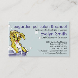 Tarjeta De Citas Groomer del perro y del mascota - baño de burbuja