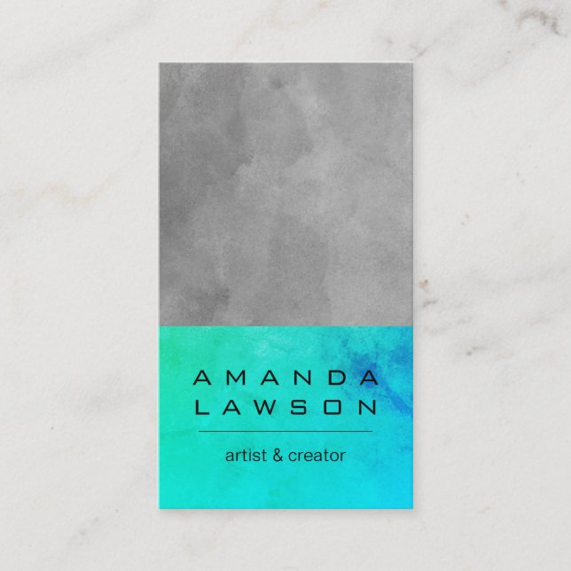 Tarjeta De Citas Grunge acuático contemporáneo (cita) (Anverso)