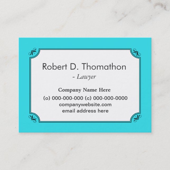 Tarjeta De Citas Guay, elegante, sencillo, azul informativo (Anverso)