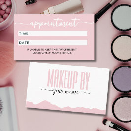 Tarjeta De Citas Guión Moderno Rosa Sonrojado y blanco
