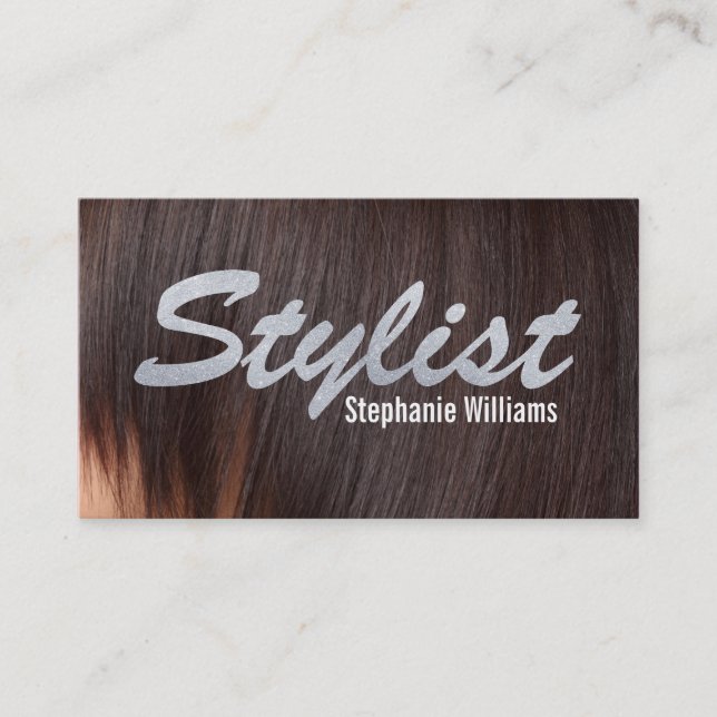 Tarjeta De Citas Hair | Estilista/Purpurina (Anverso)