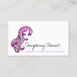 Tarjeta De Citas Hair Extension Hair Purple Pink Makashup