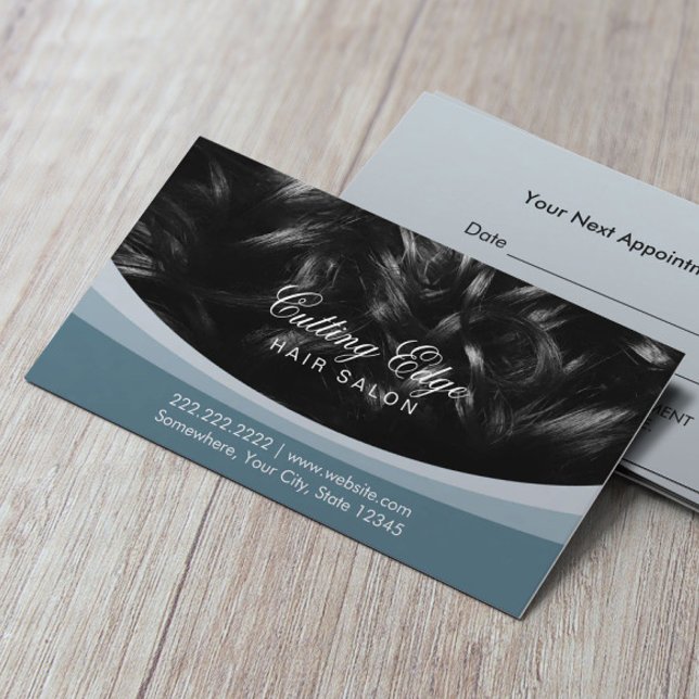Tarjeta De Citas Hair Salon Black Curly Hair Designation (Subido por el creador)