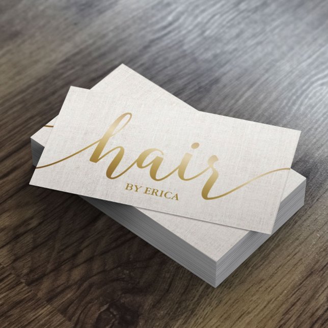 Tarjeta De Citas Hair Salon Elegant Gold Typography (Subido por el creador)